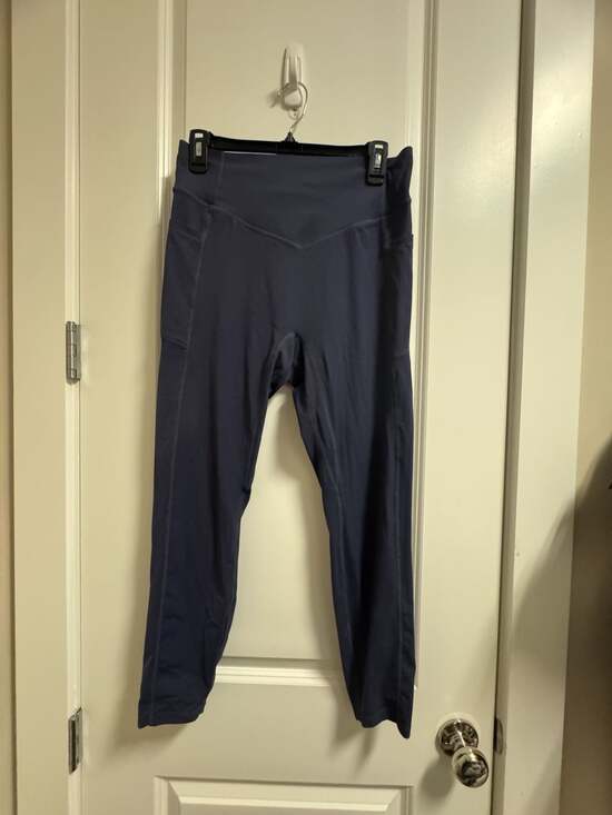 Halara Pants - Halara Leggings Size L 7/8 Blue Pocket Ruched Booty Athletic